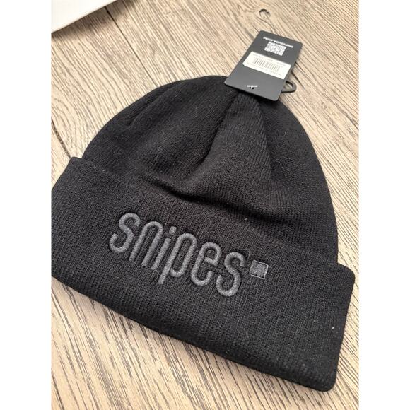 Snipes Classic Black Logo Cuffed Knitted Beanie (NWT) - Picture 3 of 7